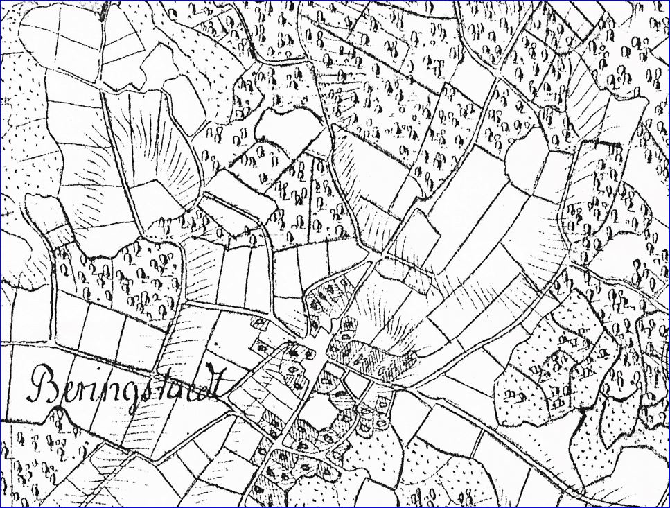 Beringstedt um 1795 Kartenausschnitt
