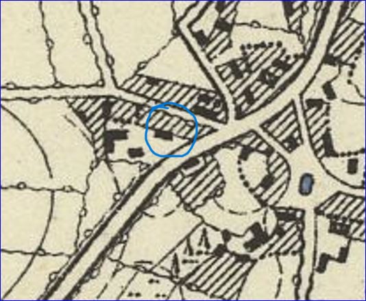 Dorfmitte mit Kate beim Hof Timm markiert