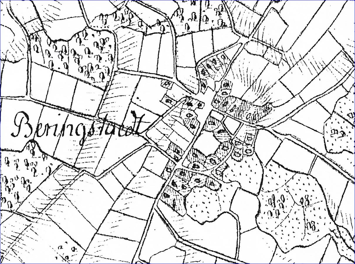 Karte von 1795 Ausschnitt Dorf